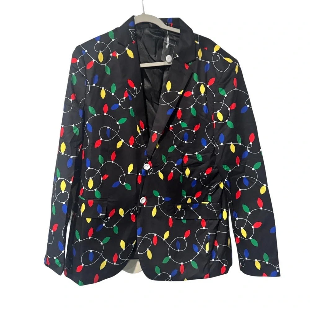 Men's Festive string of lights Christmas Blazer size large